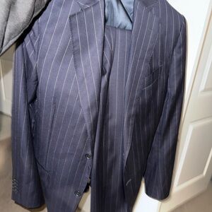 Italian-made Linea Trussini navy pinstripe suit